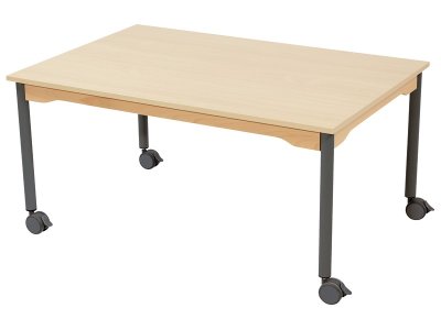 Zoom bild av MELAMINE TABLE TOP LEGS WITH CASTORS 120x80 cm rectangle