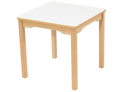 Zoom bild av WIPE-CLEAN TABLE TOP WOODEN LEGS 60x60 cm square