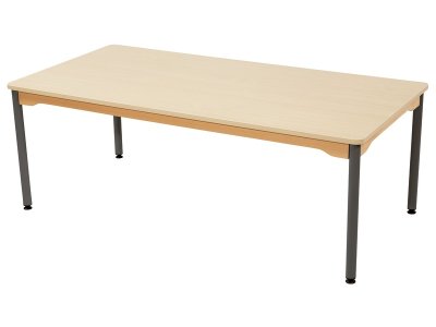 Zoom bild av LAMINATED TABLE TOP GREY METAL LEGS 160x80 cm rectangle