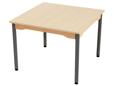 Zoom bild av MELAMINE TABLE TOP ? METAL LEGS ? 80x80 cm square