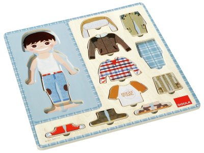 Zoom bild av LIFT-OUT PUZZLE LEARNING TO DRESS Little boy