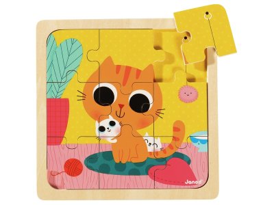 Zoom bild av WOOD PUZZLE Peanut the cat