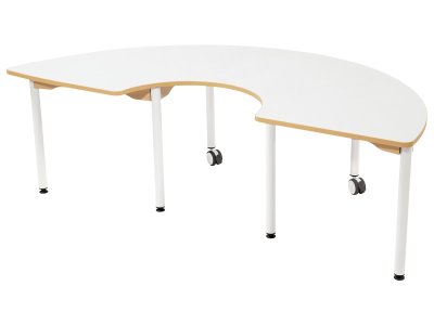 Zoom bild av LAMINATED SEMI-CIRCULAR TABLE - 60x90x180