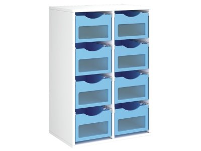 Zoom bild av MELAMINE CABINET H: 102 cm - L: 70.5 cm 8 wooden trays on rails
