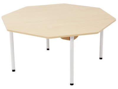 Zoom bild av LAMINATED TABLE TOP WHITE METAL LEGS Ø 120 cm octagon