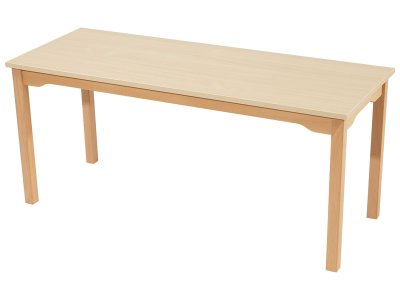 Zoom bild av MELAMINE TABLE TOP ? WOODEN LEGS ? 130x50 cm rectangle