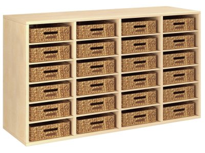 Zoom bild av MELAMINE CABINET H: 81 cm - L: 139 cm 24 baskets 20 shelves