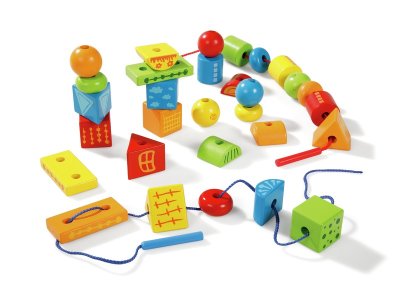Zoom bild av WOODEN SHAPES LACING BEADS