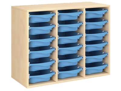 Zoom bild av MELAMINE COATED CABINET H: 81 cm - L: 105 cm 18 trays on rails