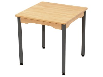 Zoom bild av SOLID BEECH TABLE METAL LEGS 60x60 cm square T0
