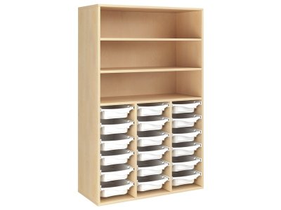 Zoom bild av MELAMINE CABINET H: 162 cm - L: 105 cm 18 trays on rails 3 shel