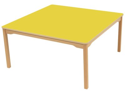 Zoom bild av LAMINATED TABLE TOP WOODEN LEGS 120x120 cm square