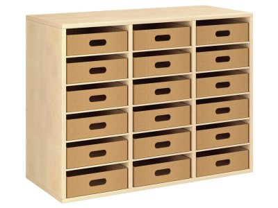 Zoom bild av MELAMINE CABINET H: 81 cm - L: 105 cm 18 cardboard containers -