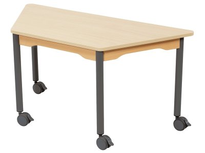 Zoom bild av MELAMINE TABLE TOP LEGS WITH CASTORS 120x60 cm trapezium