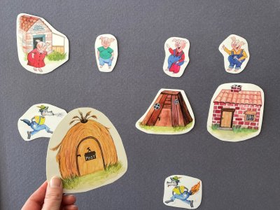 Zoom bild av Flanosaga Tre små grisarna 