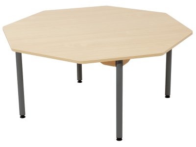 Zoom bild av LAMINATED TABLE TOP GREY METAL LEGS Ø 120 cm octagon