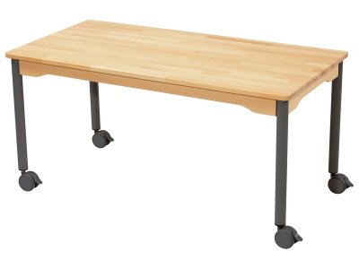 Zoom bild av SOLID BEECH TABLE LEGS WITH CASTORS 120x60 cm rectangle T3