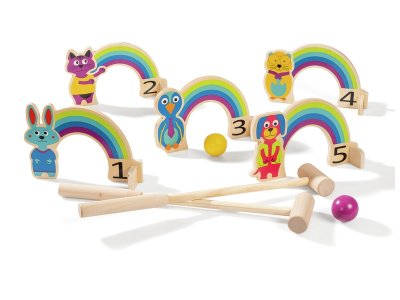 Zoom bild av Wooden RAINBOW CROQUET GAME