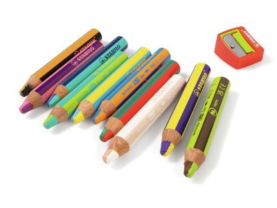 Zoom bild av Woody WATERCOLOUR PENCILS WITH EXTRA-WIDE LEADS Two-tone