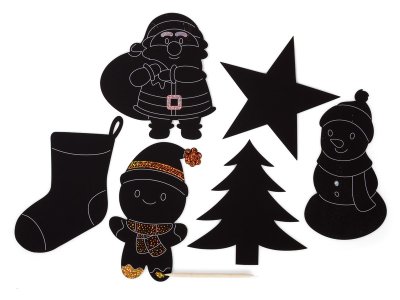 Zoom bild av SILHOUETTE SCRATCH CARDS + STICKERS Christmas