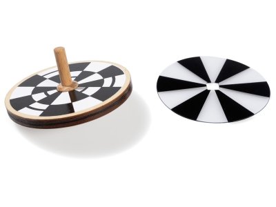 Zoom bild av SWIRLING SPINNING TOP Black and white