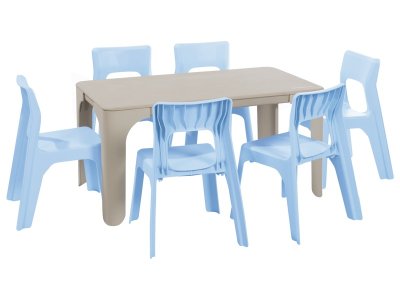 Zoom bild av MAXI PACK Louisa RECTANGULAR TABLE + 6 CHAIRS Medium