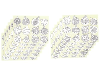 Zoom bild av REPOSITIONABLE STICKERS TO COLOUR Christmas baubles