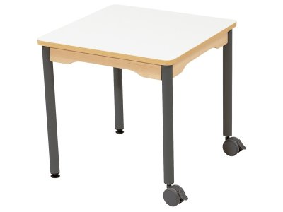 Zoom bild av WIPE-CLEAN TABLE TOP METAL LEGS WITH CASTORS 60x60 cm square