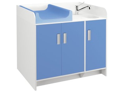 Zoom bild av KAZÉO CHANGING UNIT WITH SOLID SURFACE BATHTUB with integral han