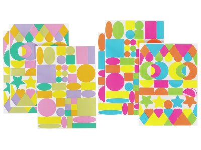 Zoom bild av GIANT GEOMETRIC STICKERS Multi-shapes Fluorescent and pastel col