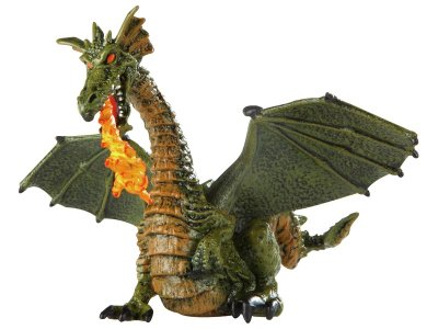 Zoom bild av WINGED DRAGON WITH FLAME FIGURINE