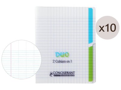 Zoom bild av SET OF 10 x 2-IN-1 POLYPRO INDEX EXERCISE BOOKS - 17x22 cm - 96