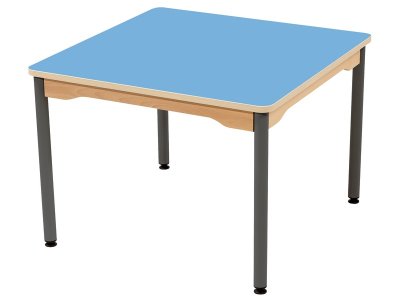 Zoom bild av LAMINATED TABLE TOP GREY METAL LEGS 80x80 cm square