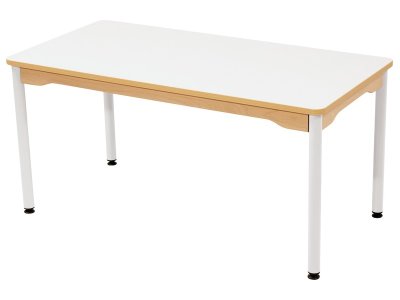 Zoom bild av LAMINATED TABLE TOP ? WHITE METAL LEGS ? 120x60cm rectangle - S0