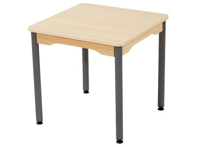 Zoom bild av LAMINATED TABLE TOP GREY METAL LEGS 60x50 cm rectangle