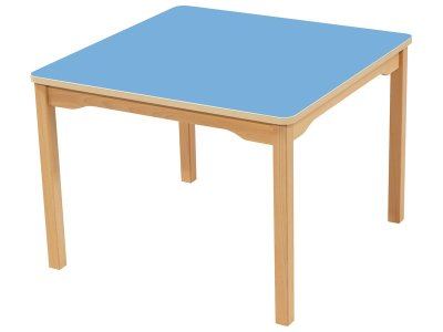 Zoom bild av LAMINATED TABLE TOP WOODEN LEGS 80x80 cm square