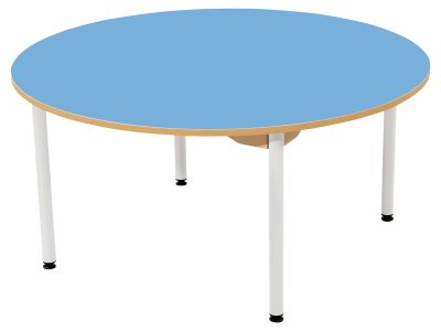 Zoom bild av LAMINATED TABLE TOP WHITE METAL LEGS Ø 120 cm circle