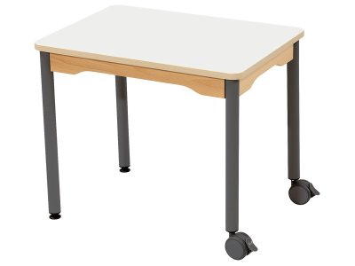 Zoom bild av LAMINATED TABLE TOP METAL LEGS WITH CASTORS 70x50 rectangle