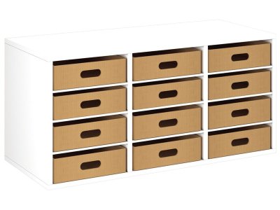 Zoom bild av MELAMINE COATED CABINET H: 51 cm - L: 105 cm 12 cardboard conta