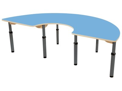 Zoom bild av LAMINATED TABLE TOP HEIGHT-ADJUSTABLE 180x90 cm semi-circle