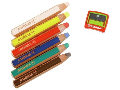 Zoom bild av Woody WATERCOLOUR PENCILS WITH EXTRA-WIDE LEADS x6