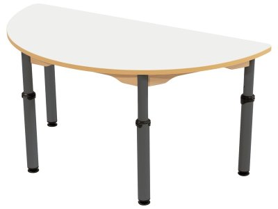 Zoom bild av WIPE-CLEAN TABLE TOP HEIGHT-ADJUSTABLE 120x60 cm semi-circle