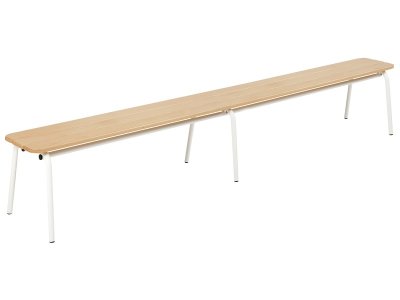 Zoom bild av Backless METAL AND WOOD BENCH L: 200 cm 3 boards