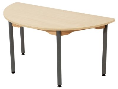 Zoom bild av LAMINATED TABLE TOP GREY METAL LEGS 120x60 cm semi-circle