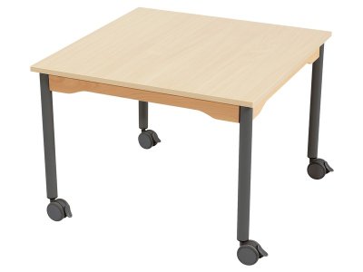 Zoom bild av MELAMINE TABLE TOP LEGS WITH CASTORS 80x80 cm square