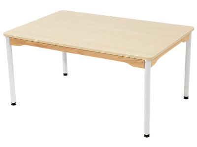 Zoom bild av LAMINATED TABLE TOP ? WHITE METAL LEGS ? 120x80cm rectangle - S6