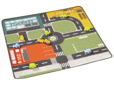 Zoom bild av ROAD TRAFFIC MAT The city and its professions and 9 vehicles