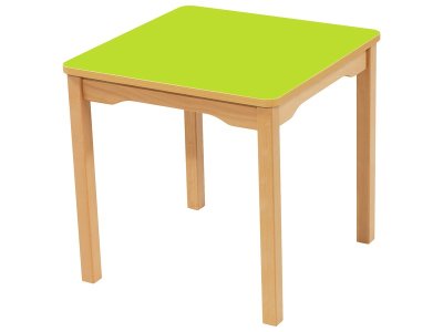 Zoom bild av LAMINATED TABLE TOP WOODEN LEGS 60x60 cm square