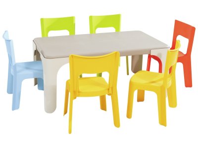 Zoom bild av MAXI SET RECTANGULAR TABLE + 6 Lou CHAIRS Medium size