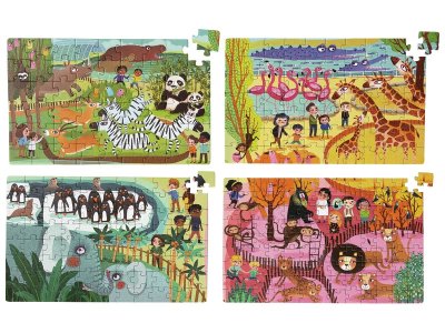 Zoom bild av 4-PUZZLE SUITCASE Zoo animals
